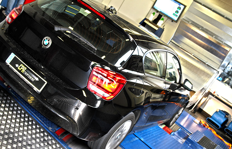 The BMW 120d on the dyno with the PowerBox