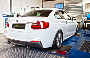 The BMW M235i on the dyno