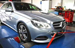 The new Mercedes E400 (W212) at the dyno
